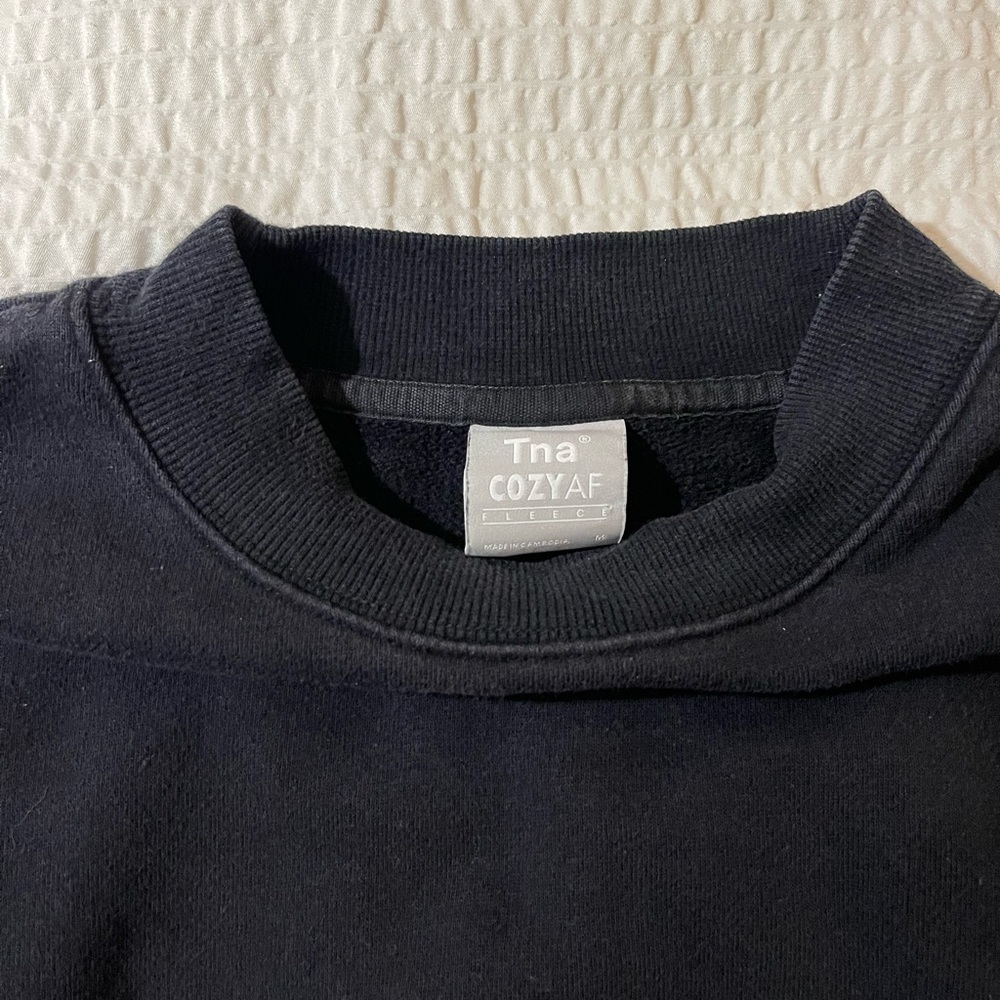 TNA CozyAF Womens Sweater in Black Size Medium